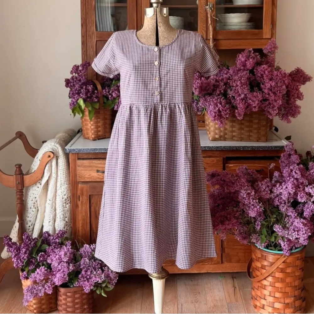 SOLD Purple Gingham Meadow Dress